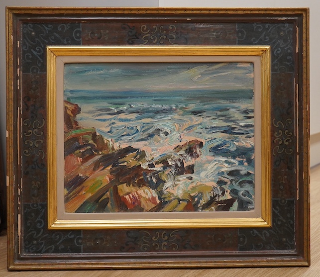 Marian Kratochwil (Polish, 1905-1997), Impressionist oil on board, ‘Cornwall’, signed and inscribed verso, 27 x 34cm. Condition - good